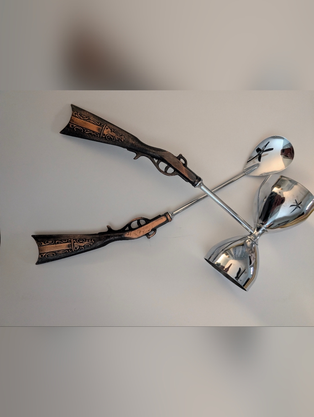 Vintage 70's Copper Look Rifle Metal Bar Tools